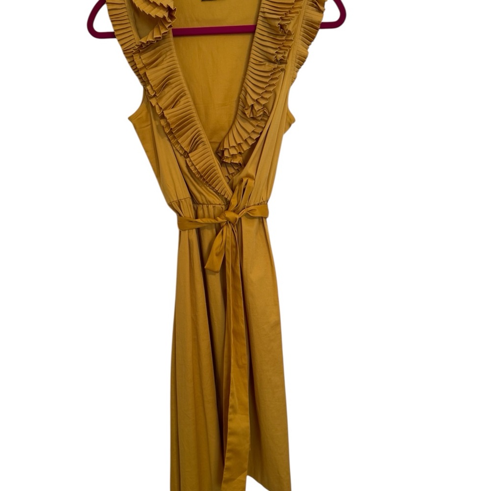 Elegant Mustard Ruffle Dress